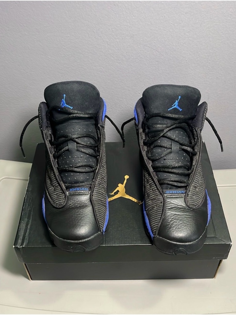 Jordan Black and Royal Blue Low Top Sneakers
